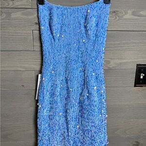 Elegant Blue Sequin Dress
